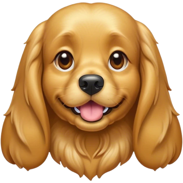 Cinematic Comical Gold Cocker Spaniel Portrait Emoji, Head tilted dramatically with an exaggeratedly amused expression, featuring a glossy golden coat with a natural bounce, wide, expressive brown eyes filled with playful disbelief, Simplified yet hilariously expressive features, highly detailed, glowing with a slightly sassy glow, high shine, dramatic yet playful, stylized with an air of cheeky charm, bright and endearing, soft glowing outline, capturing the essence of a spirited and over-the-top companion, so meme-worthy it feels like it could side-eye its way into internet fame instantly! emoji