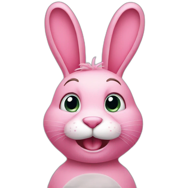 Pink rabbit winking emoji