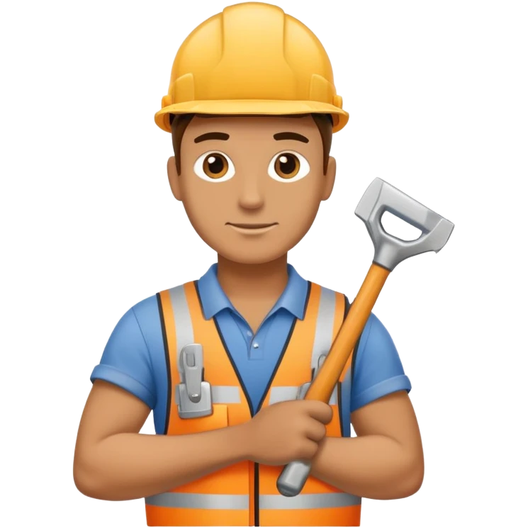 labour worker carrying tools emoji