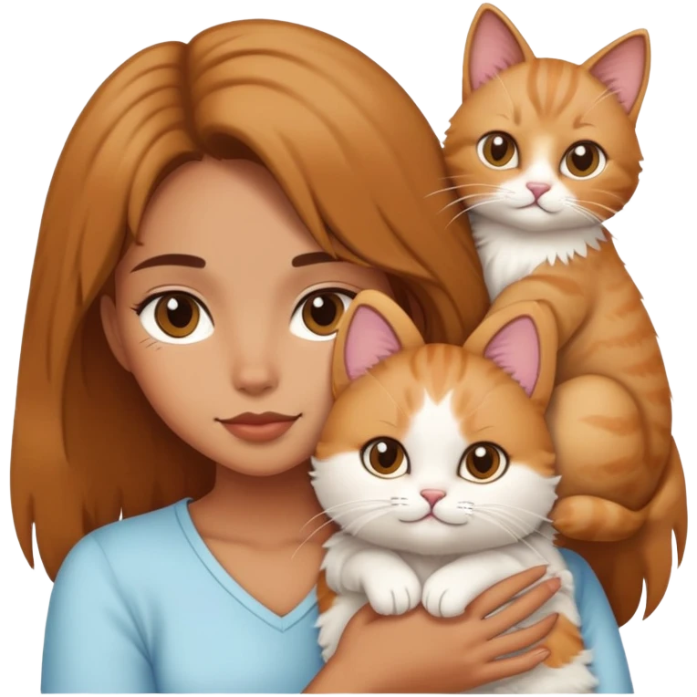 girl holding a cat emoji