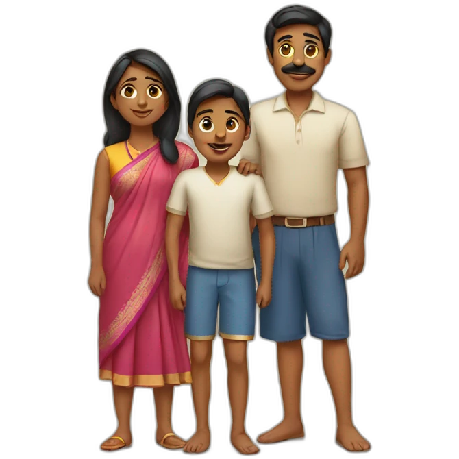 indian family of 4  emoji