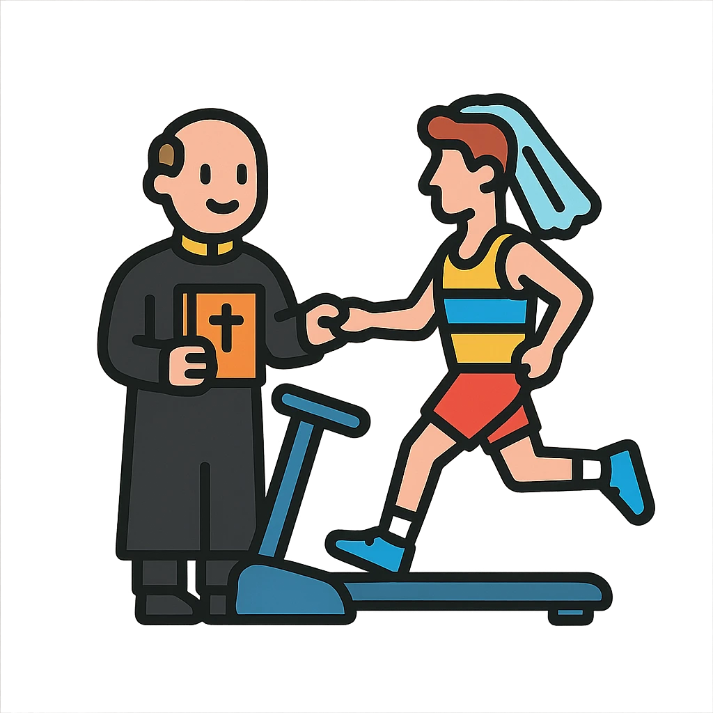 the pastor marry sportsman and thredmill emoji