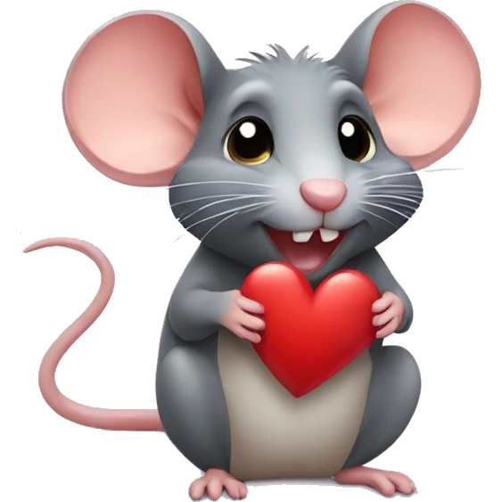 Rat with a heart emoji