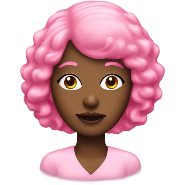 A black lady in a pink wig emoji