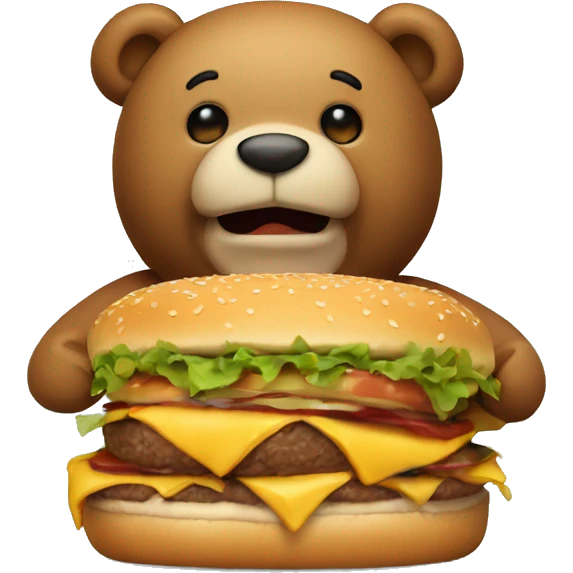 Teddybear eating a burger  emoji