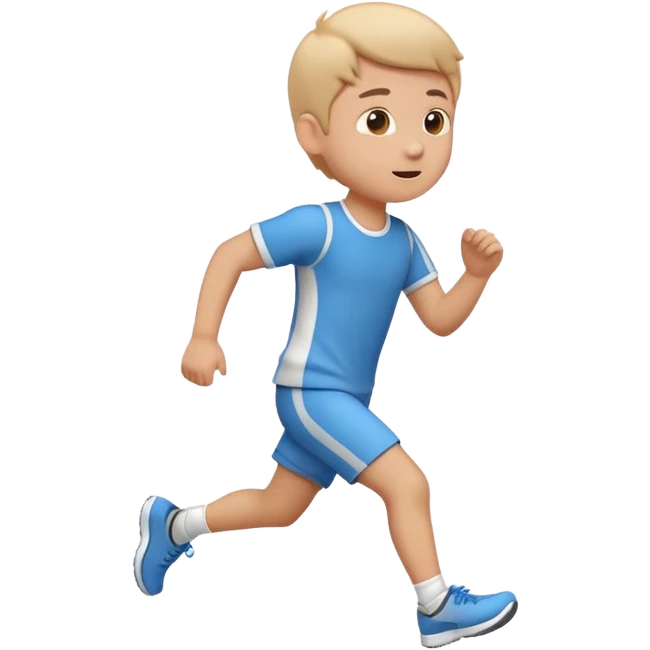 running boy emoji, side view,
cute emoji style, mobile game emoji,
soft 3D look, white outline sticker style,
no background emoji