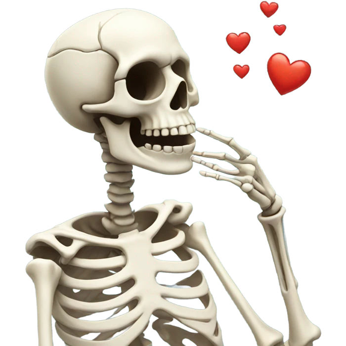 skeleton blowing a kiss emoji