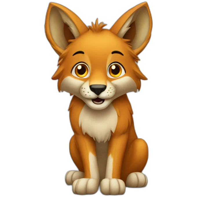 Renard sur lion emoji