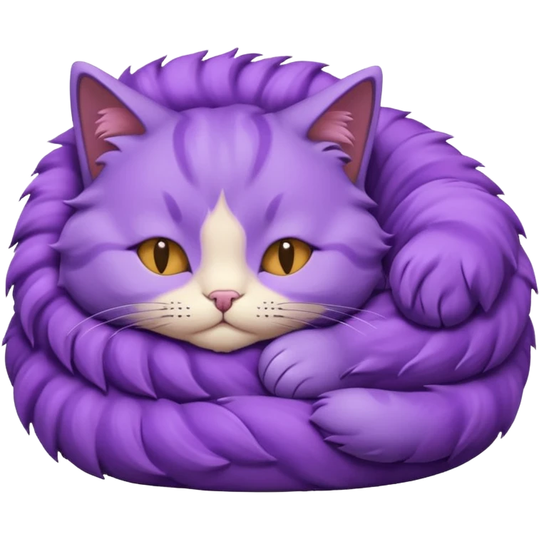Un gato morado durmiendo emoji