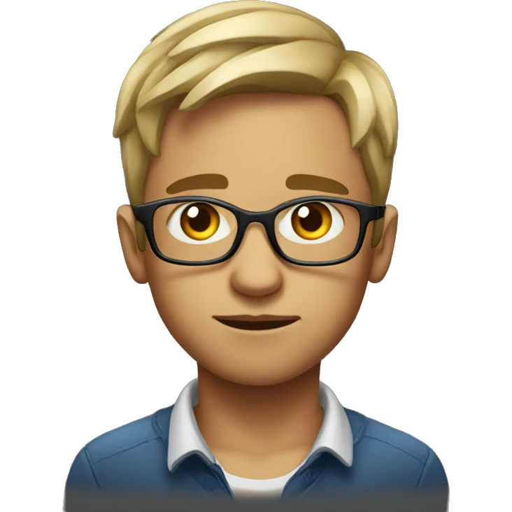 focused portrait of a boy partying  emoji