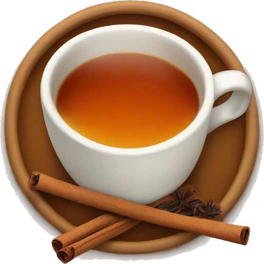 Cup of tea with cinammon emoji