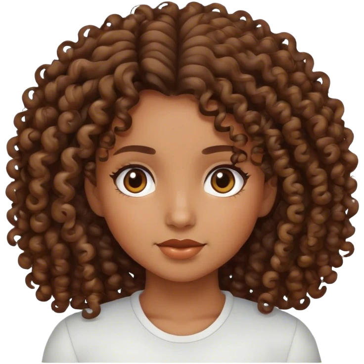 Uma menina cabelo crespo morena emoji