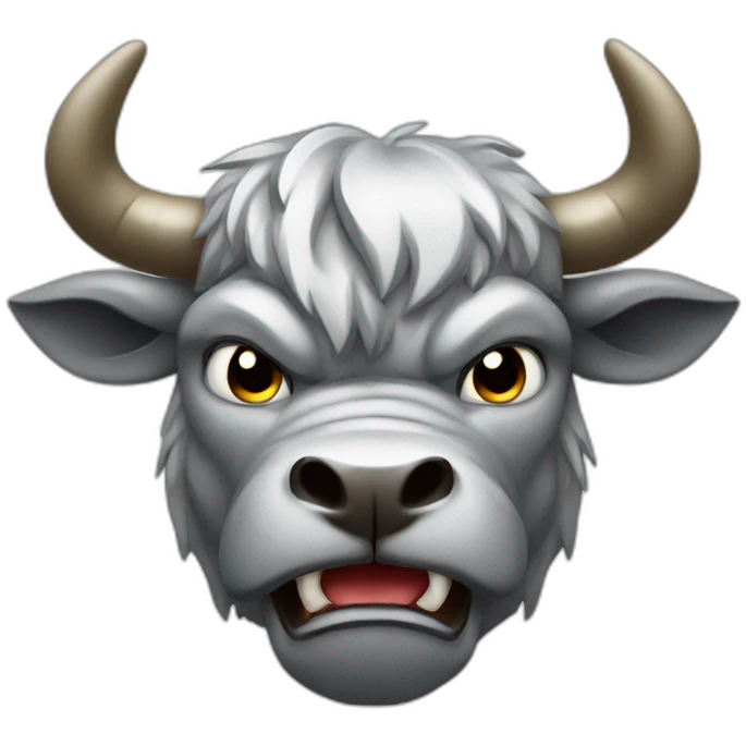 Silver angry bull emoji