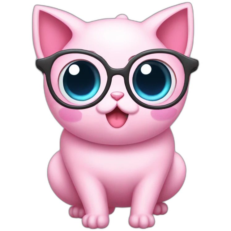 Jigglypuff with eyeglasses emoji