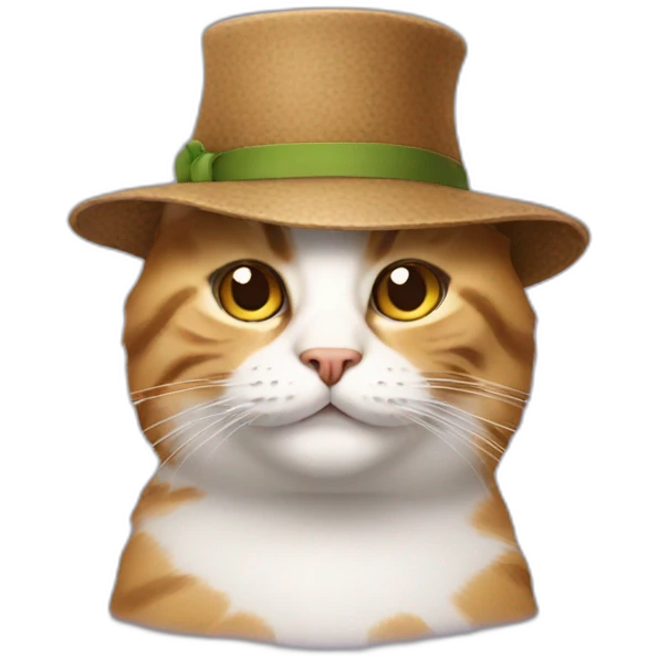 Cat with funny hat emoji