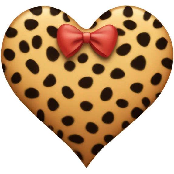 cheetah print heart with a bow emoji
