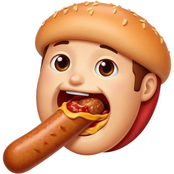 Mouth on sausage emoji