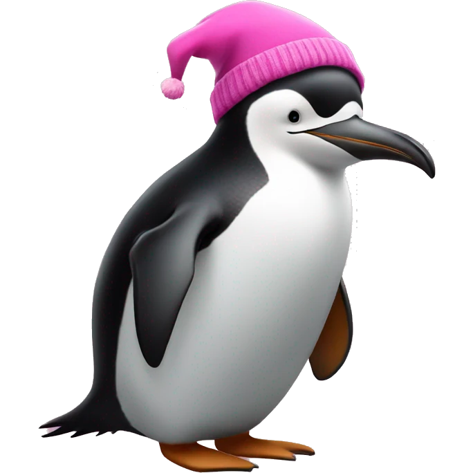 pinguin with a pink hat emoji