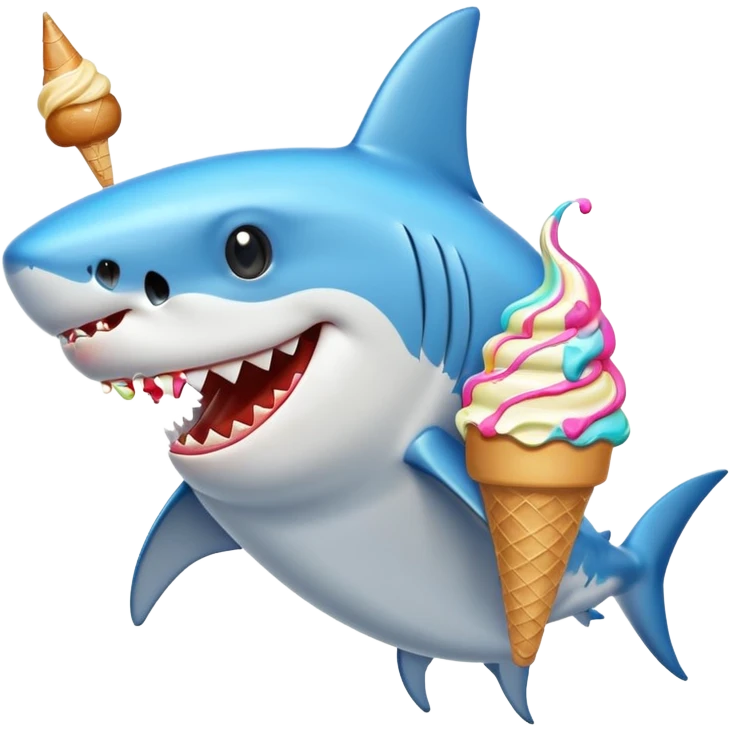 Shark with a icecream emoji