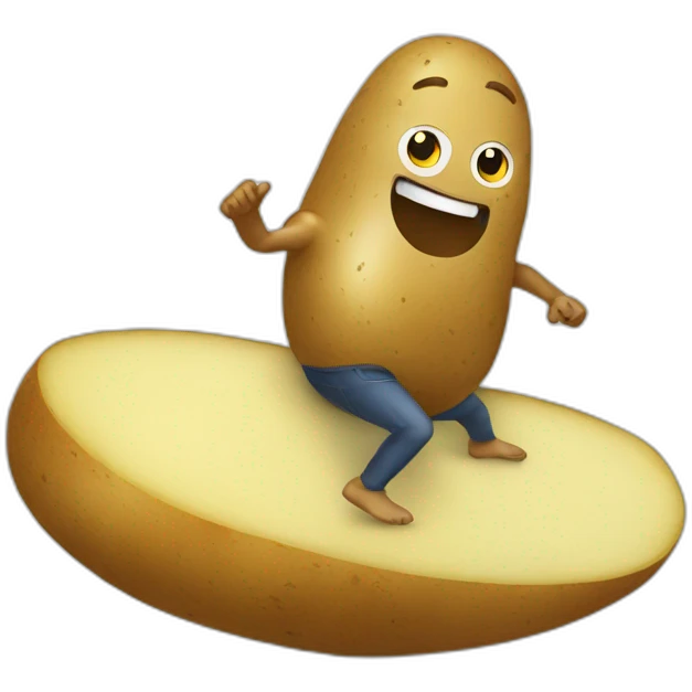 Potato surfing emoji