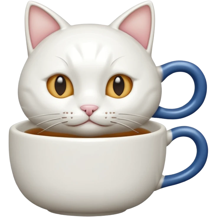 white cat ceramic tea cup emoji