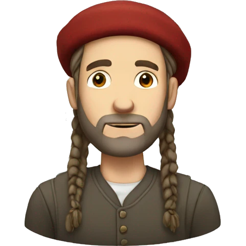 A white man with no beard and no mustache, with dread locks wearing a kippa emoji
