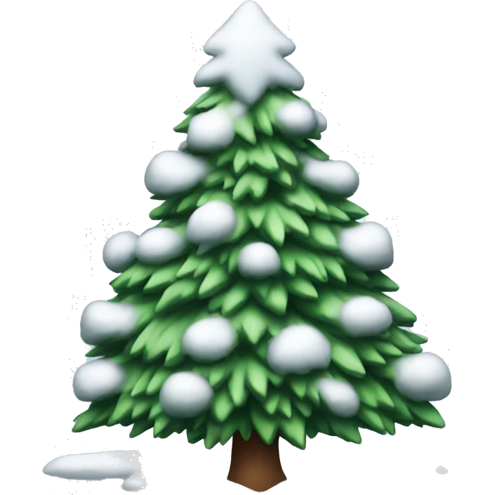 christmas tree with snow emoji