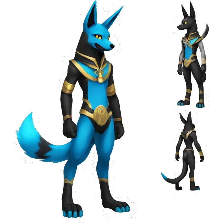 Anubis-Umbreon-Lucario full body emoji