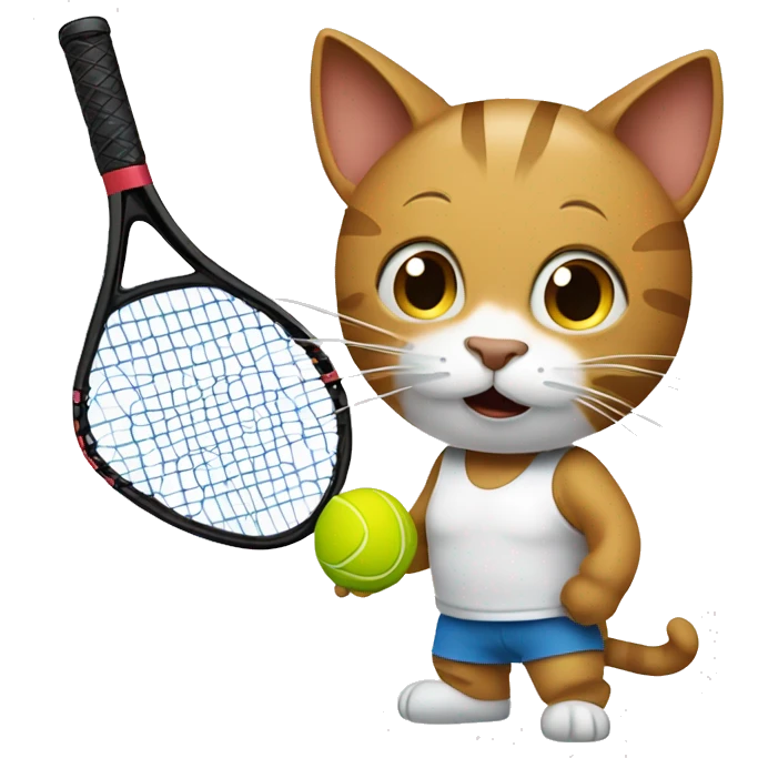 Cat playing racquetball  emoji