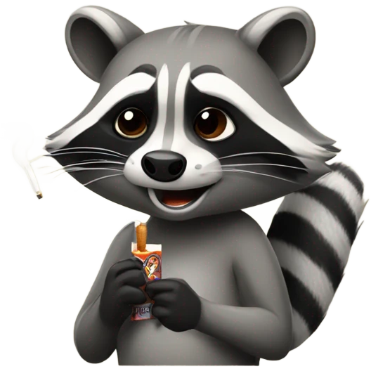 raccoon smoking  emoji