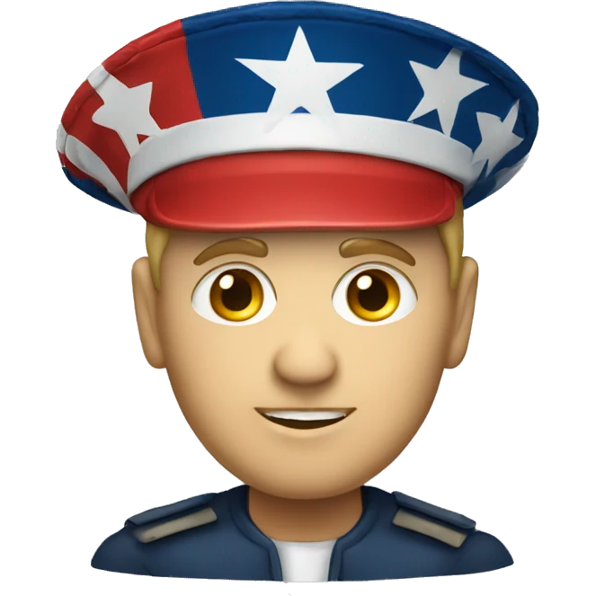 White man Patriot with patriot hat on  emoji