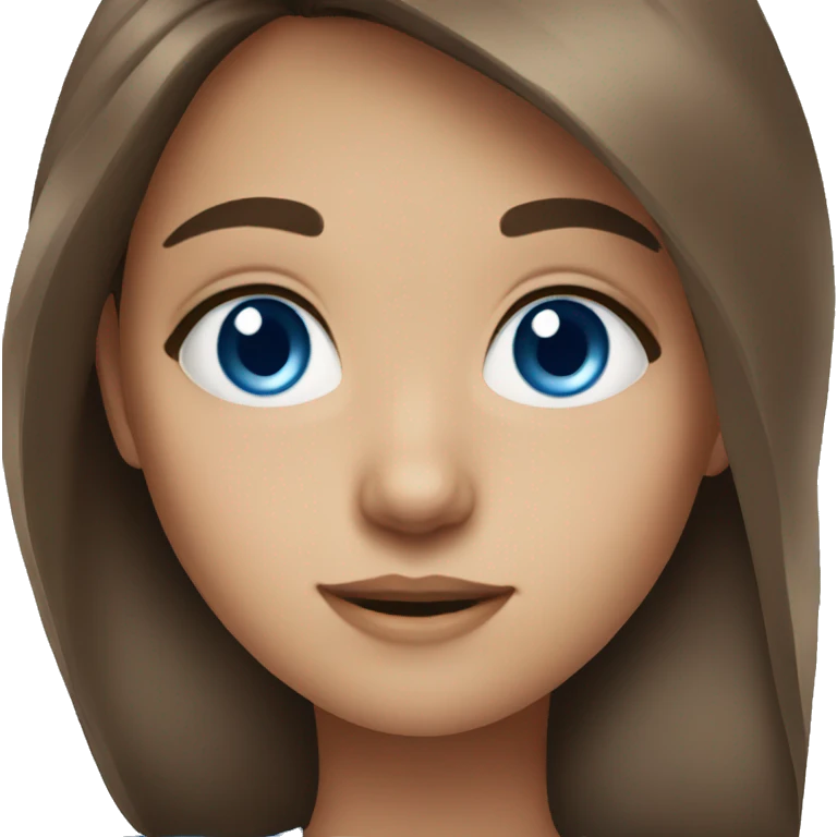 brown hair blue eyes girl  emoji