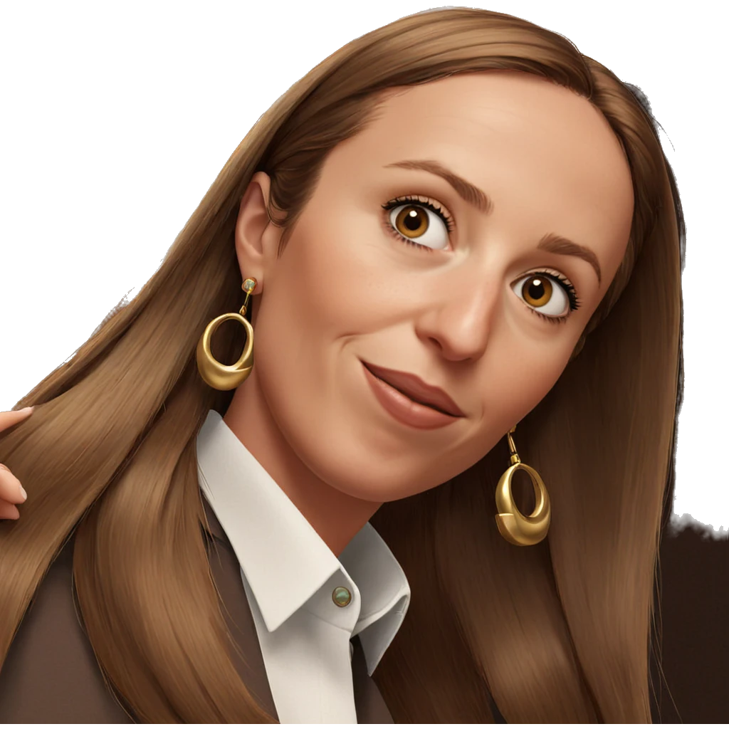 brown haired girl with earrings emoji