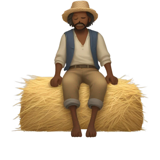 Peasant sleeping on hay bed  emoji