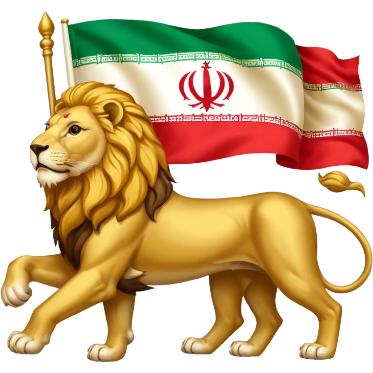 Old Iran flag lion emoji