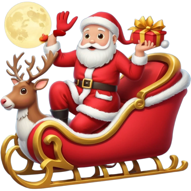 santa in his sleigh in flight emoji