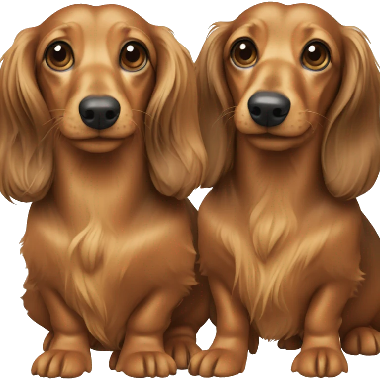 Two long hair dachshunds together  emoji