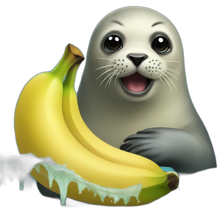 Seal-eating-banana emoji