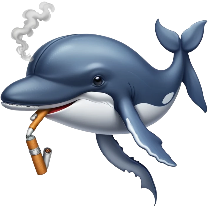 Whale with a cigarette  emoji