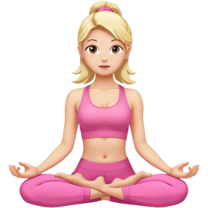 blonde yoga girl pink clothes emoji