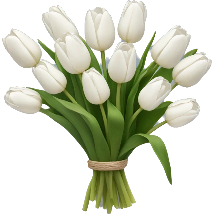 white tulip bouquet  emoji
