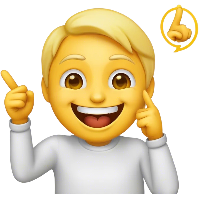 Un emojis qui rie et qui pointe du doigt la personne en se moquant  emoji
