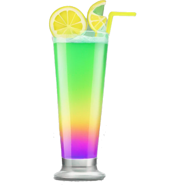 Neon drink with lemon slice emoji
