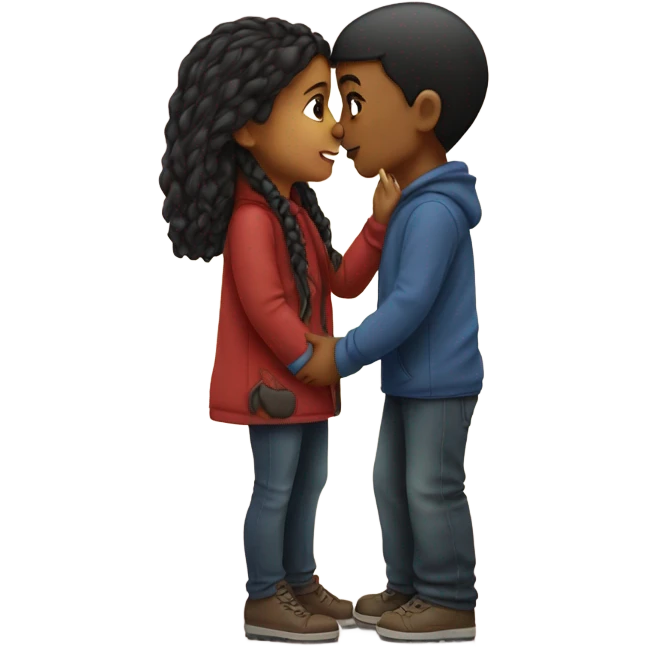 Girl and boy kissing on the lips emoji