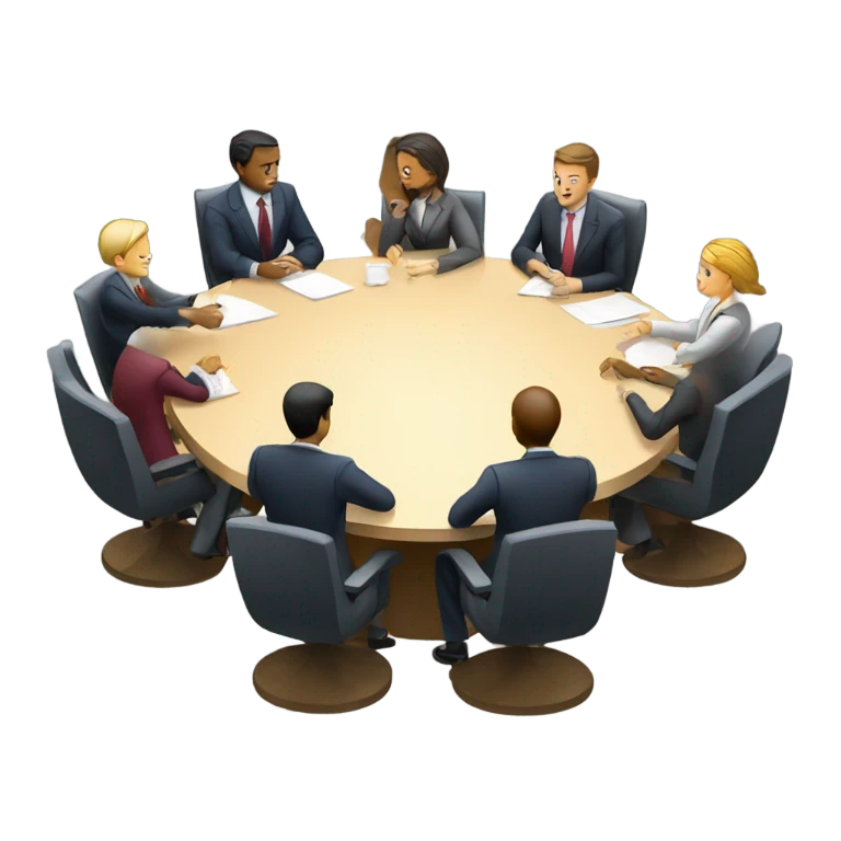 business people sitting at a round table  emoji