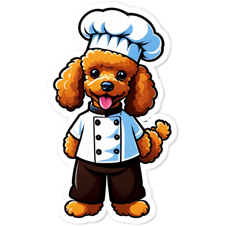 Poodle with chef hat and chef emoji