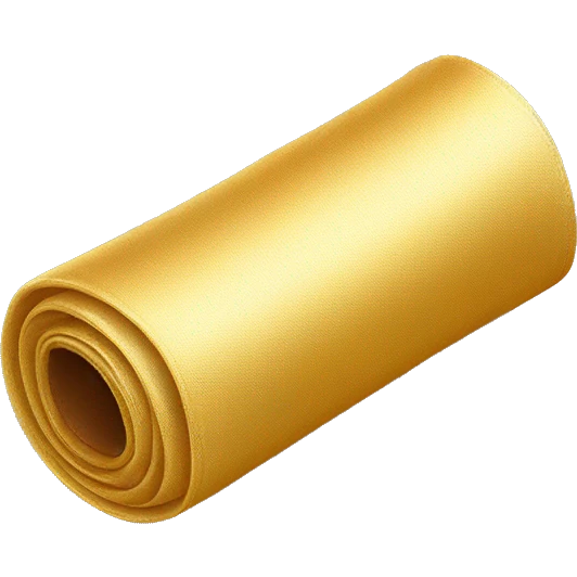 SHINY GOLDEN ROLL OF FABRIC ON TUBE emoji