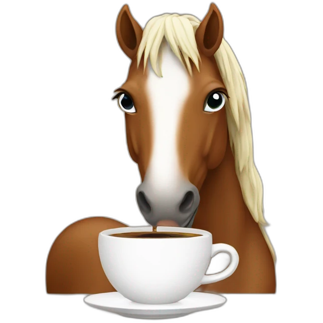 horse with coffee emoji