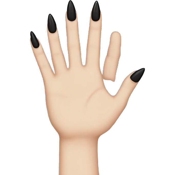 white girl hand with long black nails   emoji