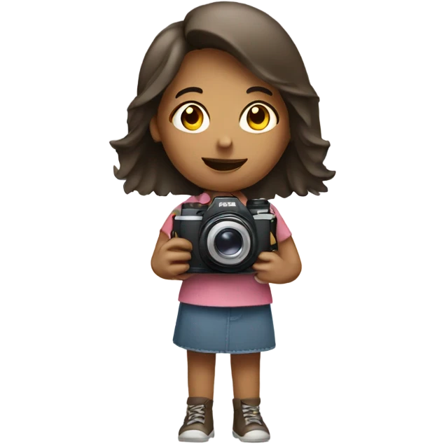 girl with a camera and paper emoji